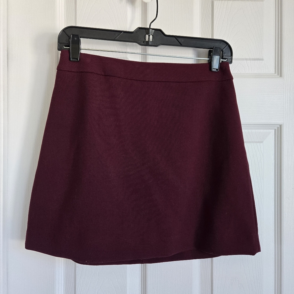 Express Deep Burgundy A-Line Skirt In Size 2
